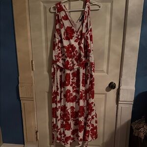 BloomChic Red and White Floral Maxi Dress